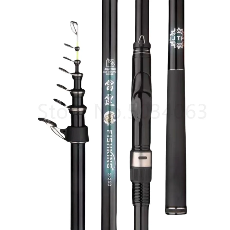 Caña de pescar flotante Rocky, 2,7 m, 3,6 m, 3,9 m, 4,5 m, 5,4 m, anillo guía grande, caña de pescar giratoria con lanzamiento remoto, pesca de carpa - imagen 5
