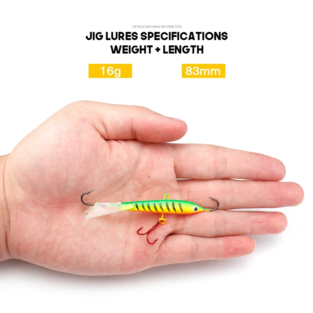 1 Uds. 82mm/18g calidad invierno hielo Jig señuelo de pesca VIB cebo falso Artificial Leurre equilibrador para pesca de carpa Lucio aparejos de perca - imagen 2
