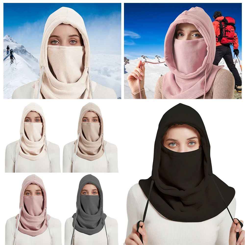 Gorro de Ciclismo de forro polar para hombre y mujer, gorro de fibra acrílica con cordón para deportes al aire libre, capucha gruesa enmascarada, gorro de Bombardero a prueba de viento - imagen 5