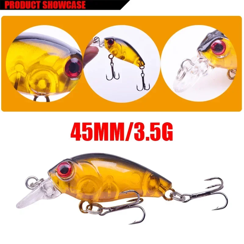 Señuelos de pesca con manivela, Swimbait 4,5 cm, 3,5g, Wobblers de pesca, cebos duros artificiales para lubina, trucha, Lucio, Trolling, Crankbait, 1 ud. - imagen 3