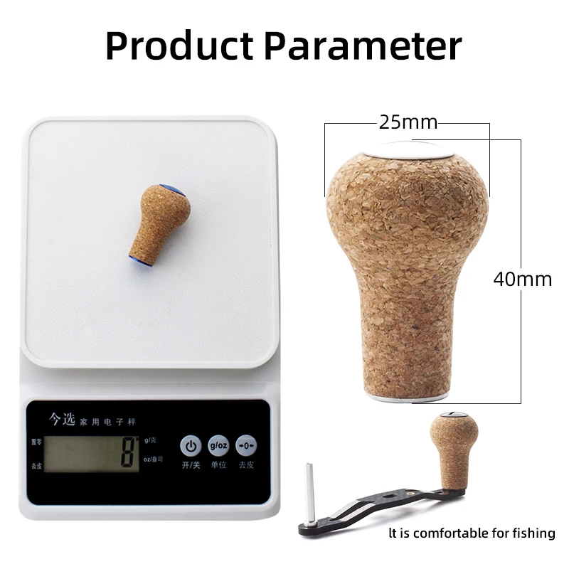 Ruke nuevo 1 pieza de mango de carrete de pesca, perilla de goma de madera suave, peso 11g para rodamientos de 7*4*2,5mm, traje tipo Shi/Dai, accesorio DIY - imagen 3