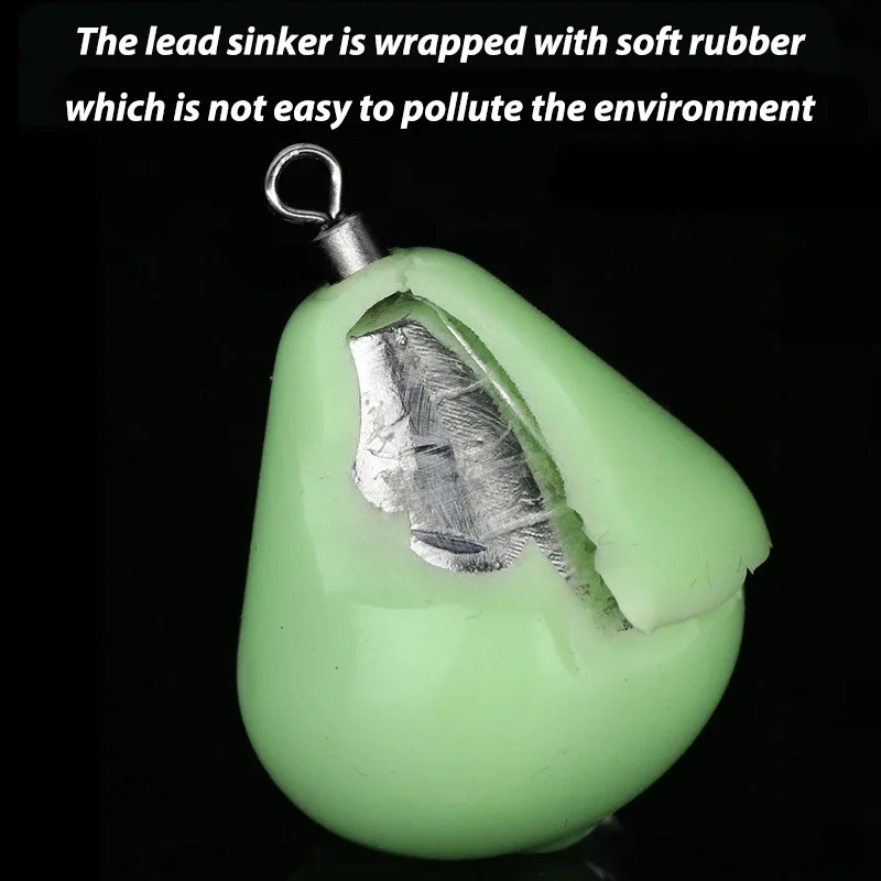 Plomos luminosos con gotitas de agua, pesas de plomo con accesorios giratorios de pesca en el mar, 30g, 60g, 75g, 112g, 131g, 150g, 1 unidad - imagen 3