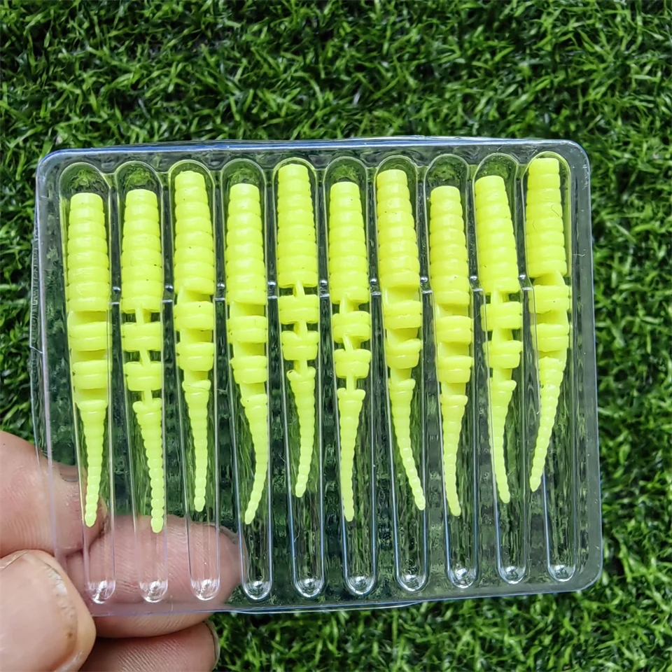 MUKUN-Mini señuelo de pesca de silicona TPE, 10 piezas, 0,3g/40mm, Artificial, Swimbait Jig, Wobbler Bass Bait, aparejos de pesca - imagen 2