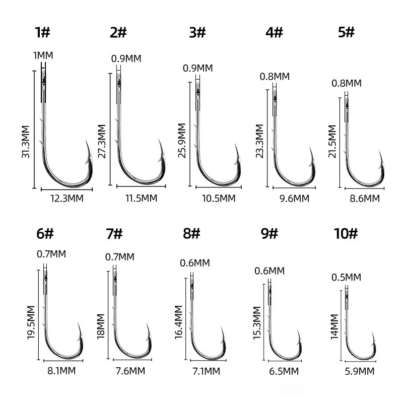 100/200/300 Uds anzuelo de mar de mango largo doble respaldo de acero de alto carbono con púas boca torcida señuelo anzuelos de pesca para pesca a granel - imagen 4