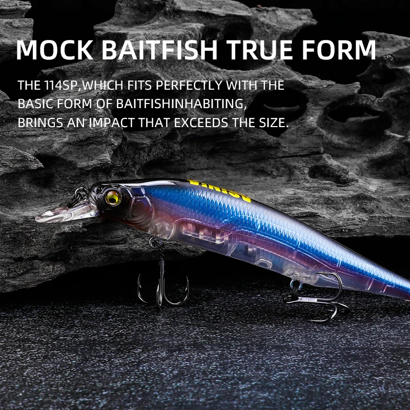 Mavllos-Cebo de fundición de 115mm, 15g, 1,2 m, sistema de peso de tungsteno, manivela Minnow Wobbler, señuelo de pesca superior de calidad - imagen 2