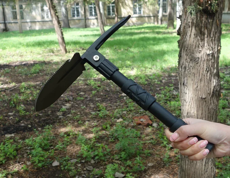 Pala de acero al manganeso multifuncional, pala plegable portátil, suministros para pesca al aire libre - imagen 5