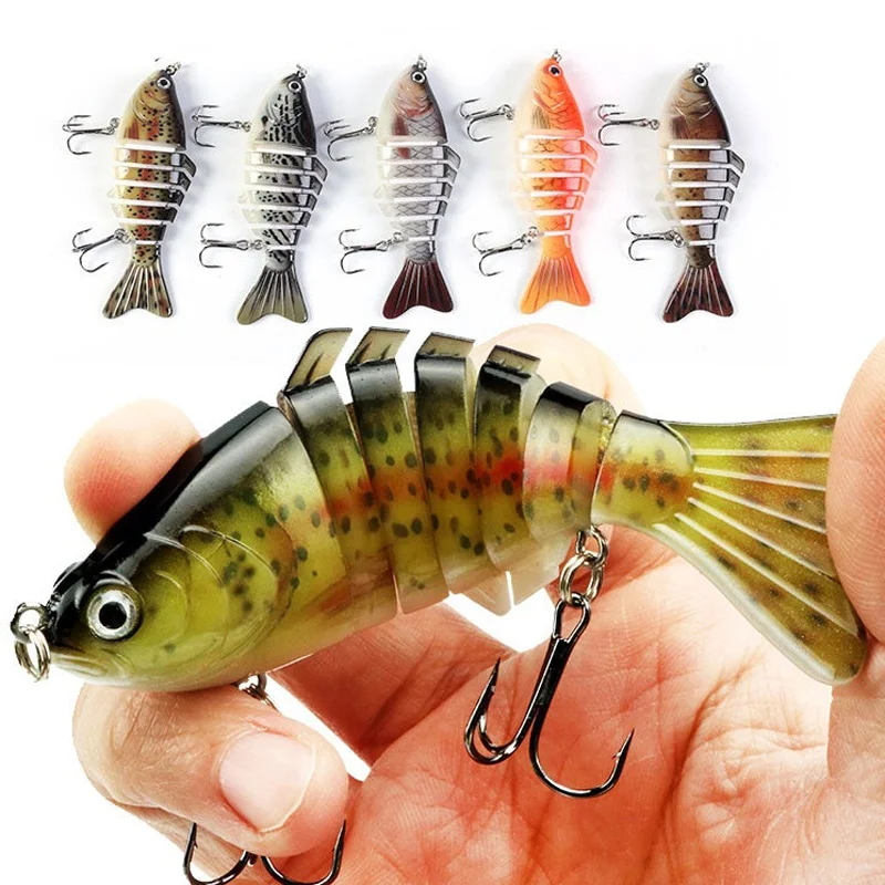 Señuelos de pesca multiarticulados, cebo Artificial biónico de hundimiento lento, agua dulce, agua salada, trucha, lubina, accesorios de pesca, 1 ud. - imagen 3