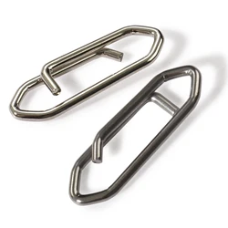 50 unids/caja de enclavamiento de Pesca Clips rápidos caja de aparejos de acero inoxidable barril señuelo línea conector accesorios Pesca anillo giratorio