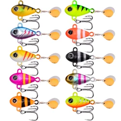 10 Uds cebo giratorio Metal VIB 25g/20g/17/14/10/6g señuelo de Pesca cola giratoria vibración lentejuelas Japón Wobbler cebo de Pesca