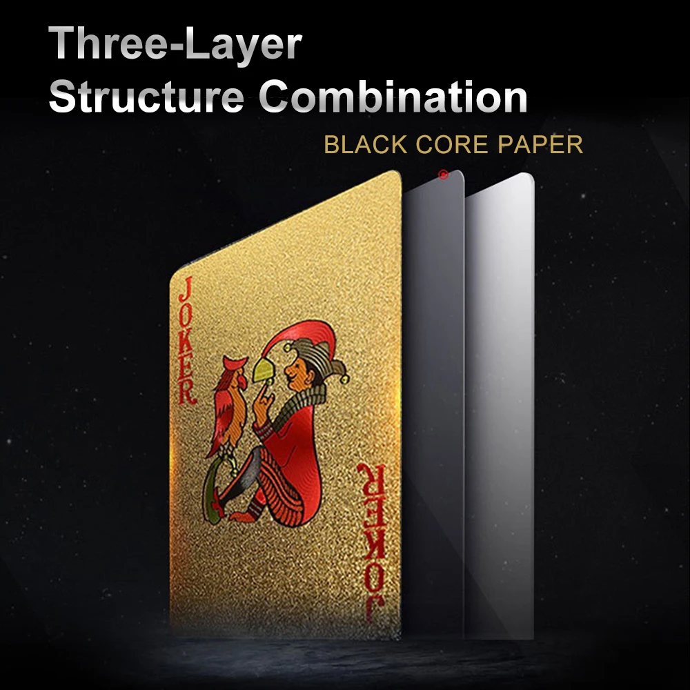 Cartas de póker de lámina dorada estilo europeo, cartas de plástico impermeables, accesorios de juego de cartas, herramientas mágicas, coleccionables de vacaciones, regalos de fiesta - imagen 4