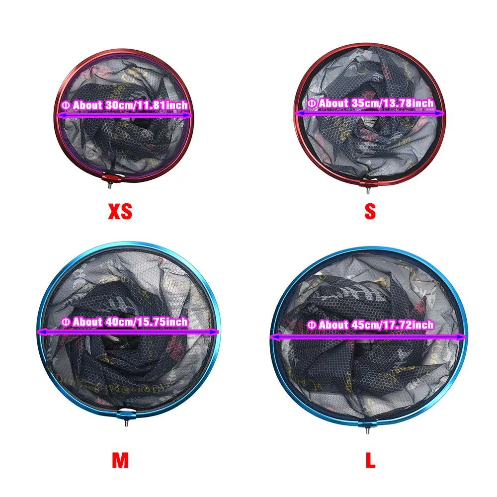 Red de pesca con cabeza de malla Circular de aleación de aluminio para exteriores, trampa para peces de carpa desmontable, red de aterrizaje para peces grandes para pesca con caña - imagen 4