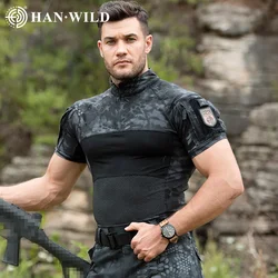 Camiseta de pesca para hombre - Camuflaje, manga corta elástica