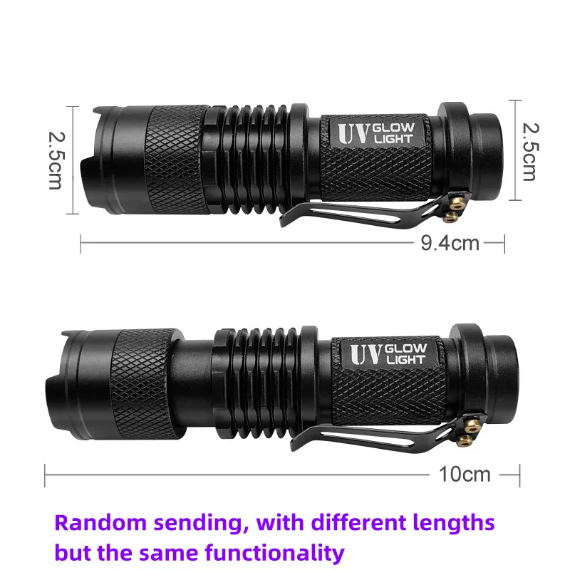 Nueva Mini linterna UV púrpura, señuelo de pesca de 395nm, anzuelo de calamar, suplemento de luz fluorescente, lámpara de detección, equipo de pesca - imagen 5