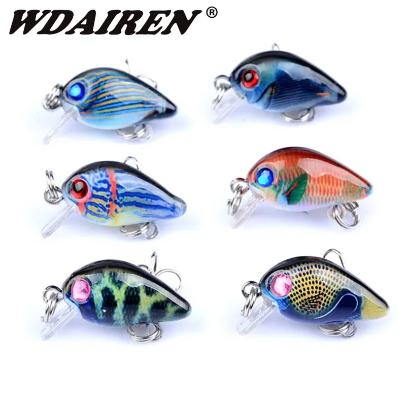 Señuelo de Pesca Crankbaits, 2,8 cm, 1,6g, Wobblers de pececillo que se hunden, cebo duro Artificial para carpa, lubina, aparejos de Pesca, 1 ud. - imagen 2