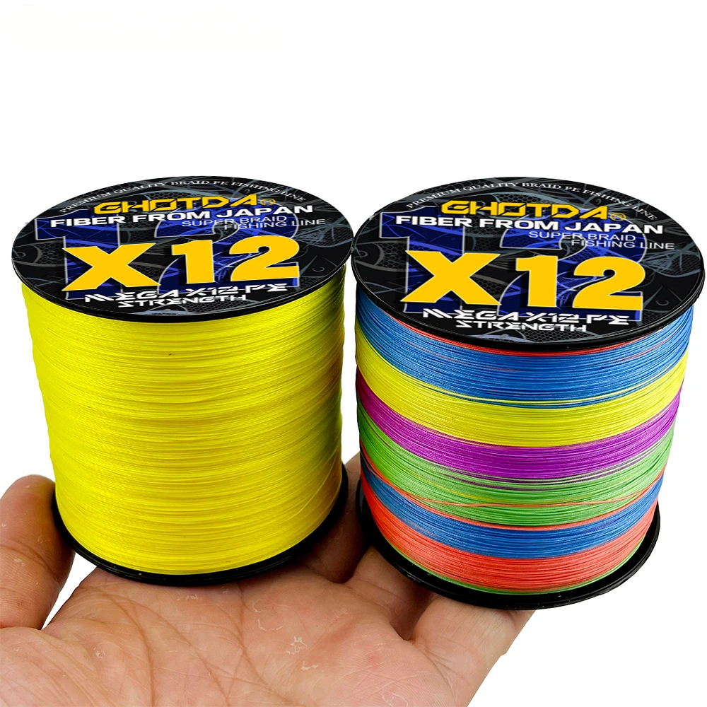 Línea de pesca trenzada Power 12, longitud: 100m, 300m, 500m, 1000m, diámetro: 0,16mm-0,55mm, tamaño: 25-120lb, Super PE Ocean multifilamento - imagen 3
