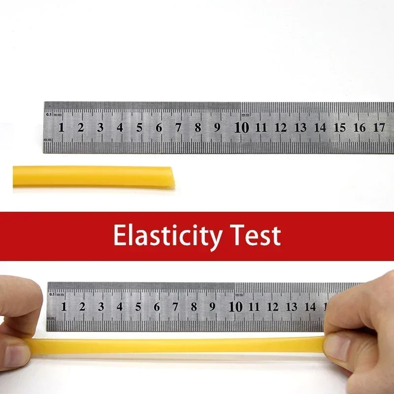 Mangueras de goma de látex natural de 1 ~ 10m ID 1,6 ~ 18mm amarillo de alta resistencia Go tubo de pesca tirachinas catapulta banda elástica de Fitness - imagen 2