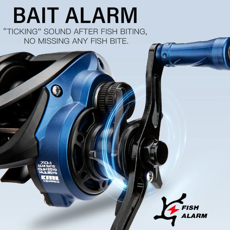 Carrete de pesca de fundición de cebo, freno magnético de arrastre de 7kg, relación de engranaje 7,0:1, aparejos de pesca ultraligeros, pesca de carpa, trucha y lubina, modelo RS-BL - imagen 4