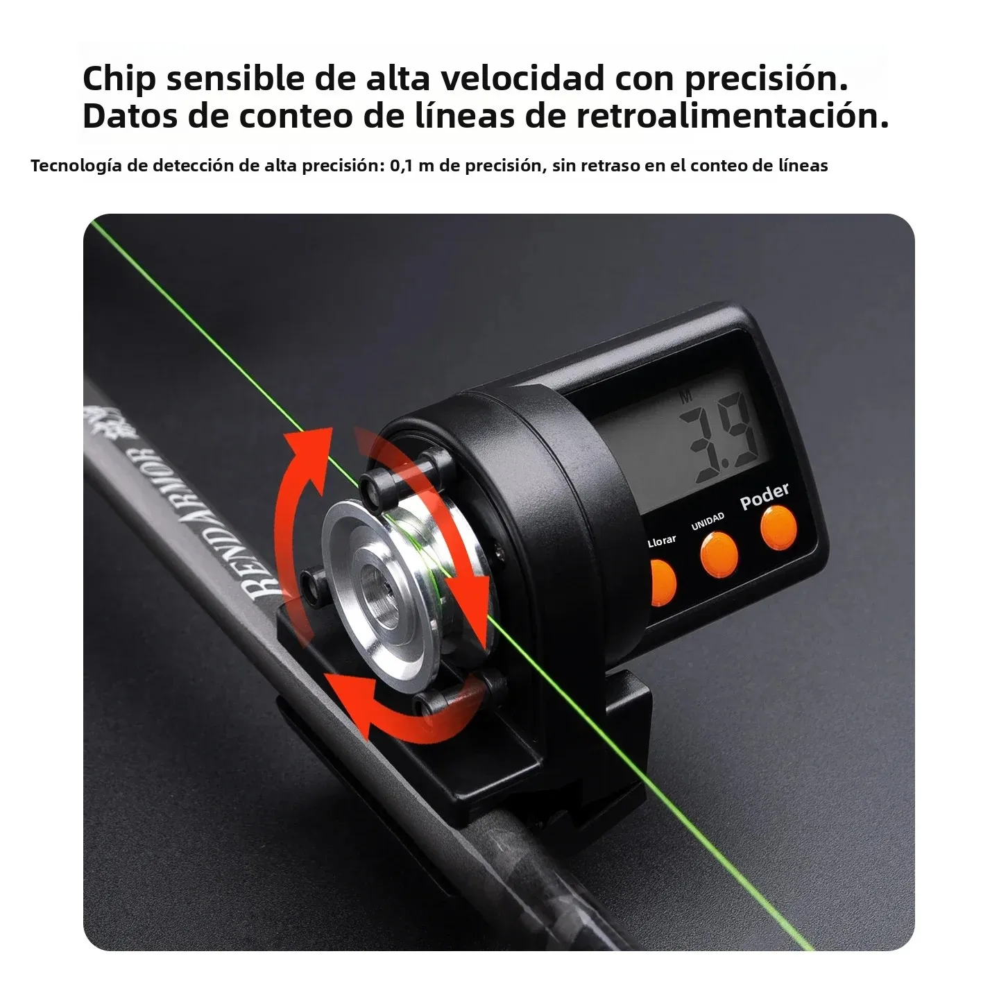 Contador de sedal de pesca electrónico para niños + enrollador de línea puede contar bidireccional Compatible con carretes de Baitcasting, carretes giratorios - imagen 3
