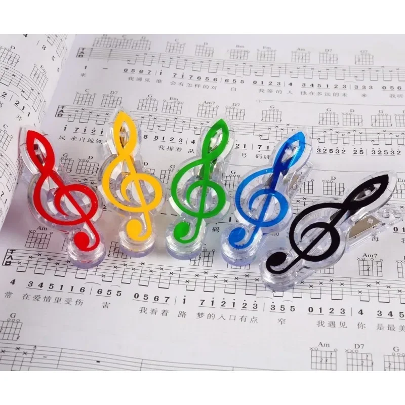 Clips decorativos de acero con diseño de notas musicales para oficina - imagen 2