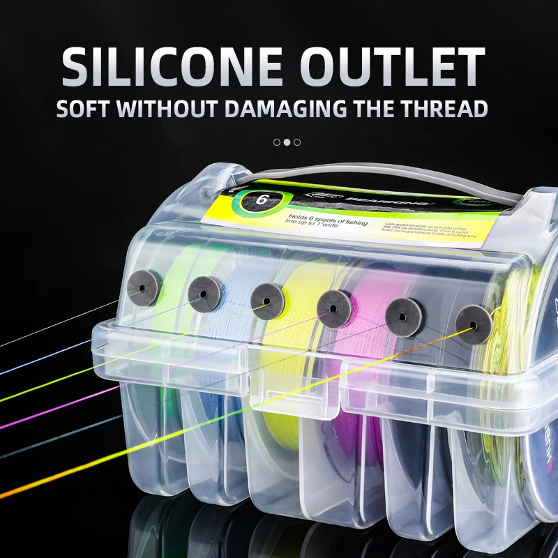 BEARKING-caja de aparejos de pesca, 6 compartimentos, accesorios de pesca, caja de almacenamiento de gancho de línea, cajas organizadoras de herramientas de pesca de doble cara - imagen 5