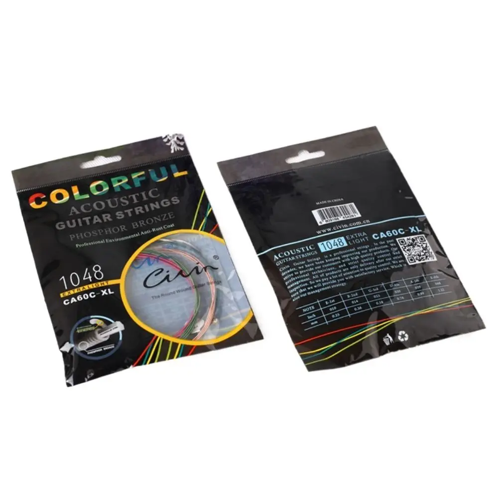 6 unids/set cuerdas de guitarra acústica arcoíris piezas de guitarra coloridas correa de hombro de guitarra eléctrica cuerdas de guitarra universales - imagen 4