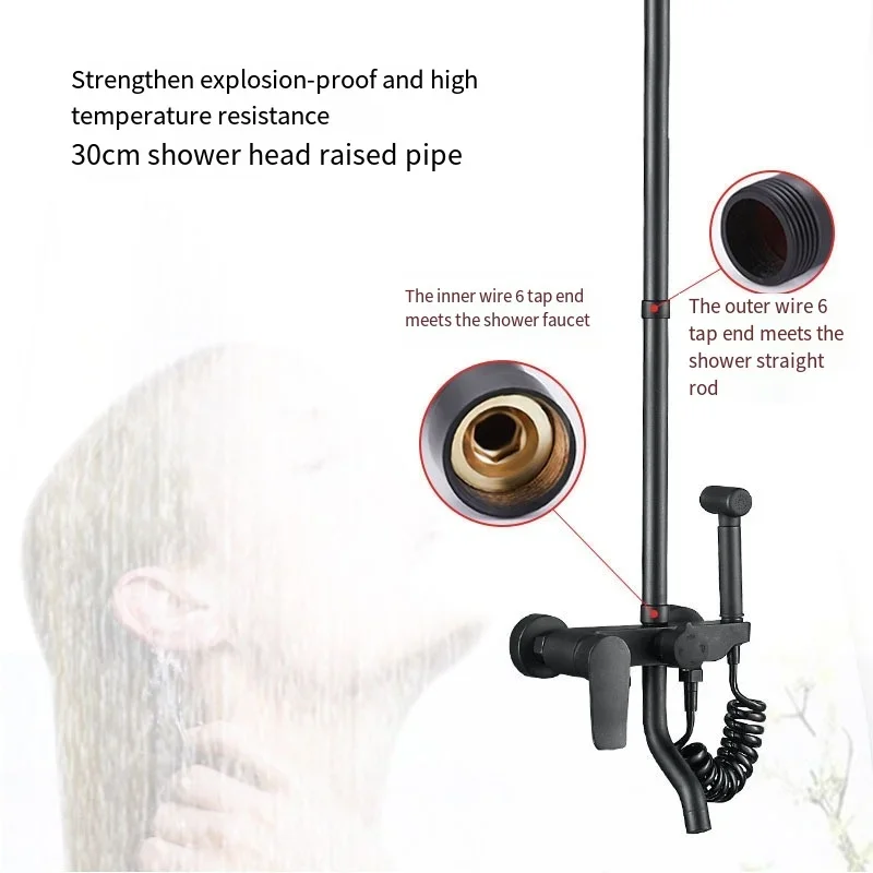 Extensión de cabezal de ducha, conexión de tubo, varilla de elevación, accesorios de baño, varilla de extensión de tubo recto Circular cuadrado - imagen 4