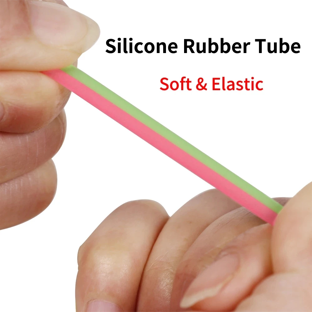 Wifreo-Tubo de silicona suave y luminoso, accesorios de pesca de caucho brillante, plataforma de Tubbing, Lumo elástico, verde, 2 m/bolsa, diámetro de 3mm - imagen 2