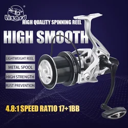 Carrete Lizard Surf Spinning Plateado para Pesca Mar y Carpa