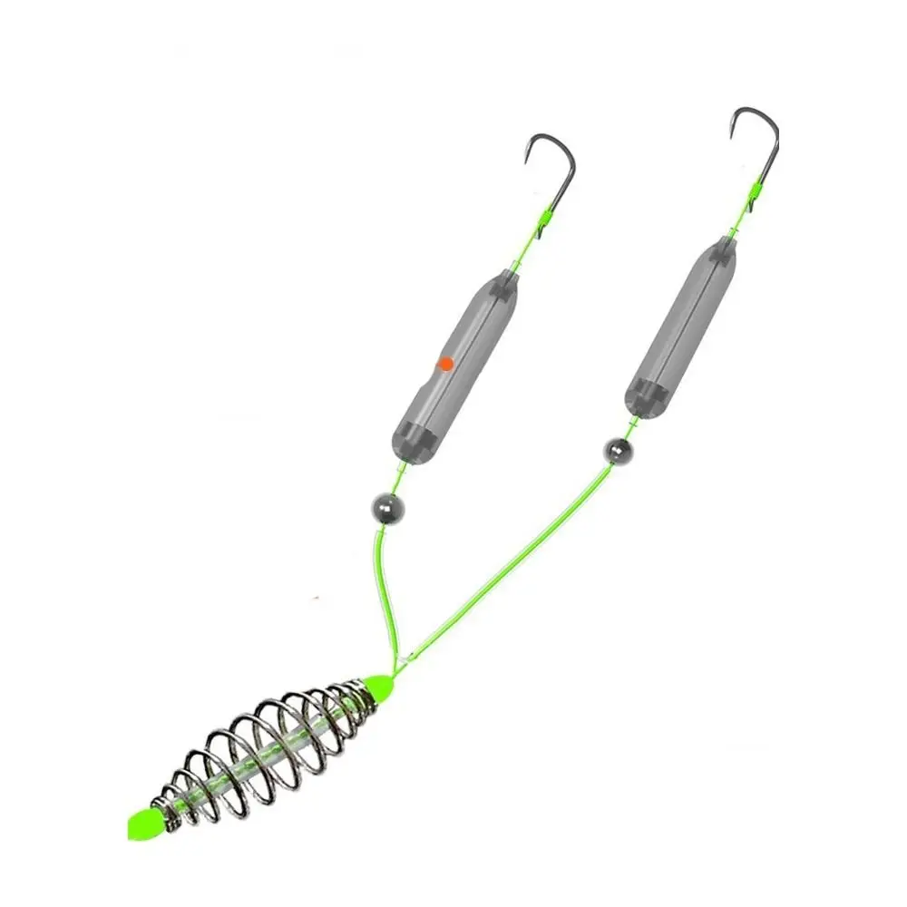 Anzuelo doble para Pesca, aparejos de pelo, anzuelo con jaula de cebo, suspensión, anzuelo de Pesca de carpa, aparejos de Pesca de carpa listos, señuelo de Pesca - imagen 2