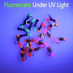 Bimoo cabezas de tungsteno fluorescentes para ninfa Euro
