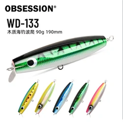 Popper Obsession WD133 – Señuelo topwater de madera para agua salada