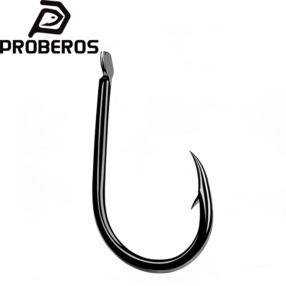 PROBEROS anzuelo de pesca negro afilado duradero individual