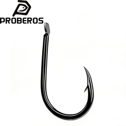 PROBEROS anzuelo de pesca negro afilado duradero individual