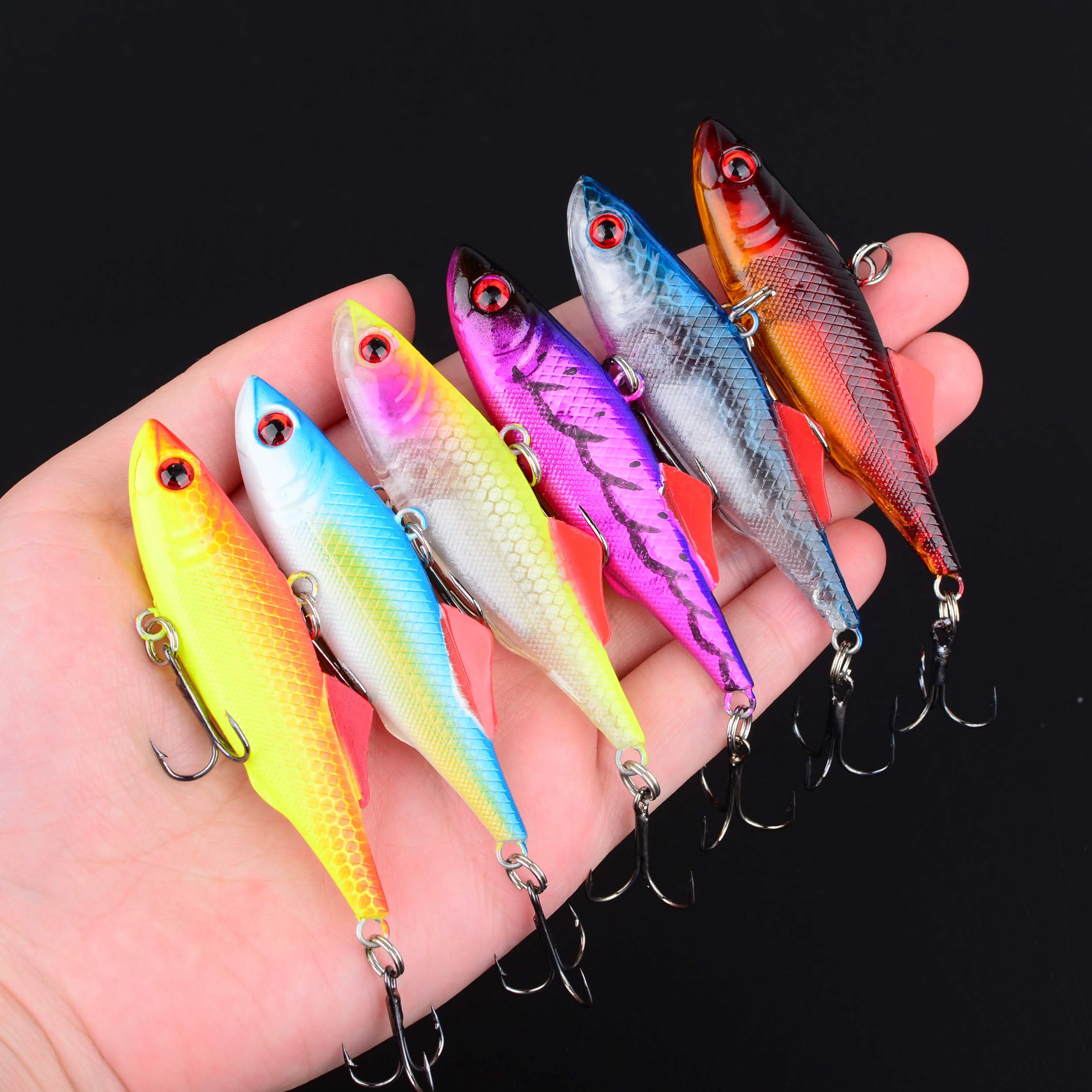 Señuelo de pesca con vibración VIB, cebo duro Wobbler Artificial Isca de fundición larga, aparejos de carpa para nadar, 6 uds.