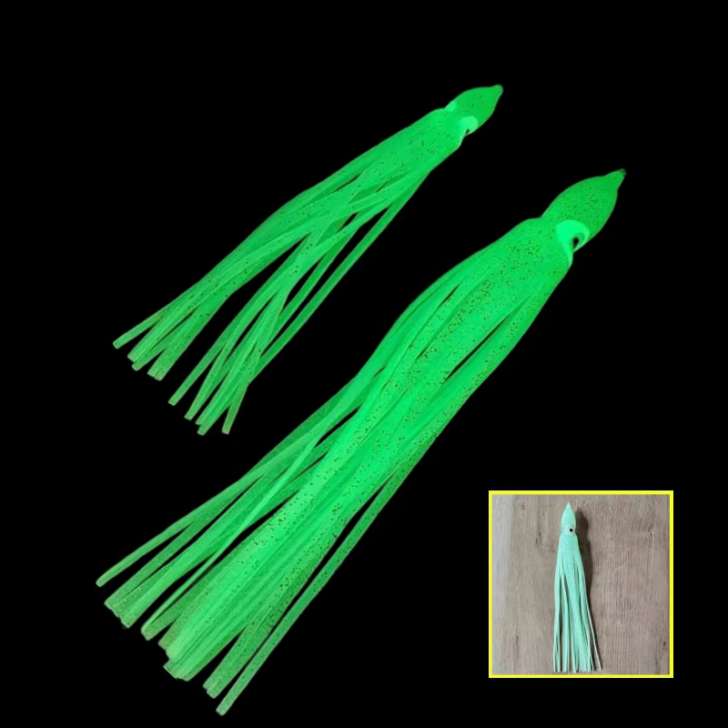 10 Uds. Cebo suave de pulpo brillante de 13cm/18cm-señuelo de pesca realista para agua dulce y salada, cebo brillante para lubina, trucha, Snook - imagen 2