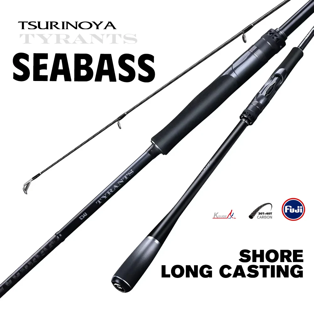Caña de pescar de carbono TSURINOYA 2,7 m 2,4 m 2,9 m TYRANTS potencia 7-35g caña giratoria lubina melocotón costa océano playa 2 secciones pez plano