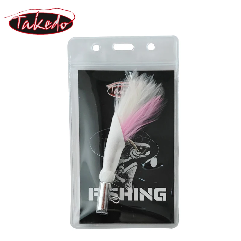 TAKEDO HT01 pesca en el mar gancho de piel de ciervo galvanizado anzuelo de plumas Jigging juego grande tiburón gancho de atún - imagen 5