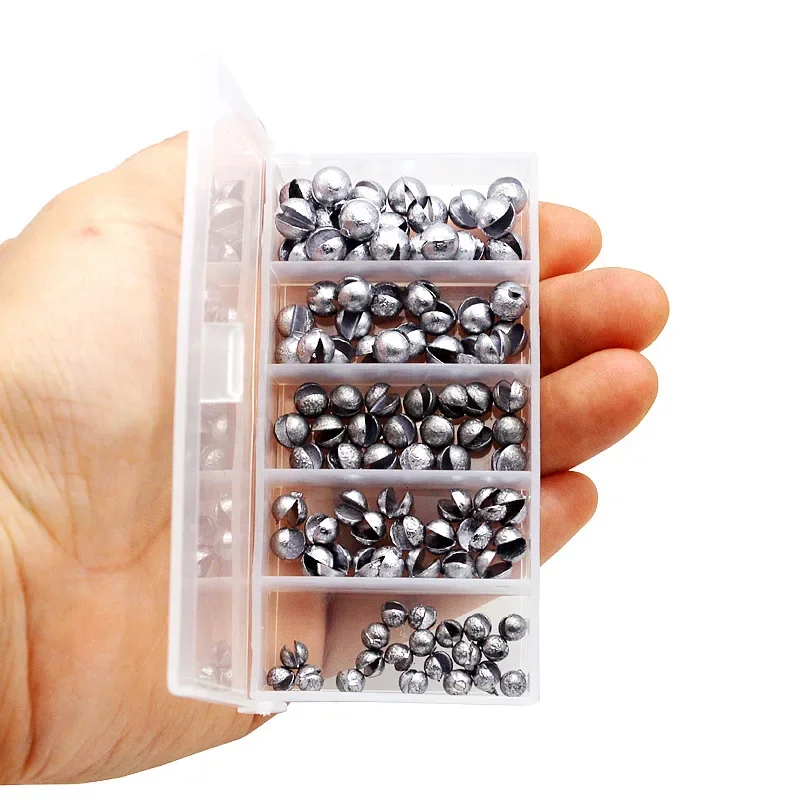 100 unids/bolsa 0,3g-2g pesca de carpa sólido ovalado tiro dividido plomo explosión señuelo de pesca peso aparejos de pesca auxiliares