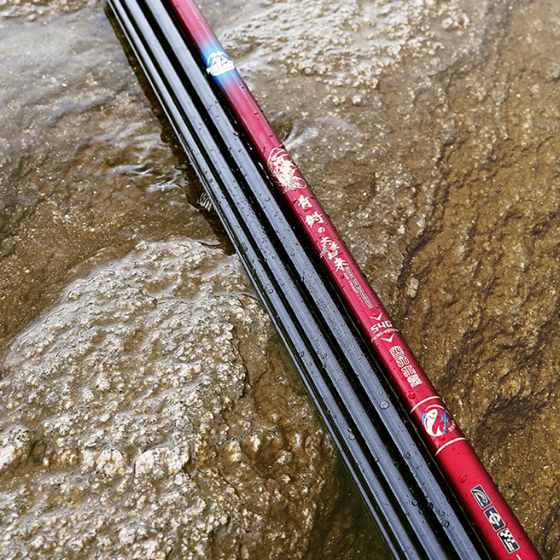 Caña de pescar superdura, ultraligera, fina, de carbono, de mano, plateada, carpa, carpa, Taiwán - imagen 5