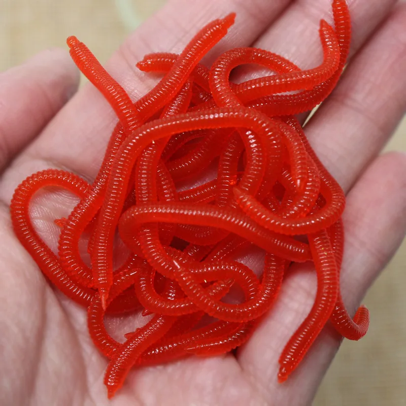 Lombriz realista 8cm – Cebo artificial de silicona con sabor a camarón - imagen 4