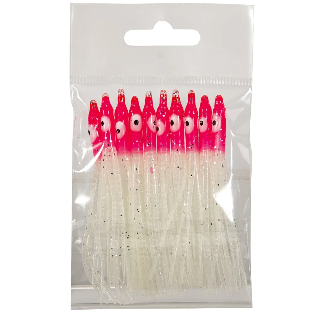 10-40 Uds faldas luminosas de calamar señuelo suave pesca señuelo de pesca pulpo señuelo de pesca nocturno brillo cebo Artificial de goma para atún - imagen 5