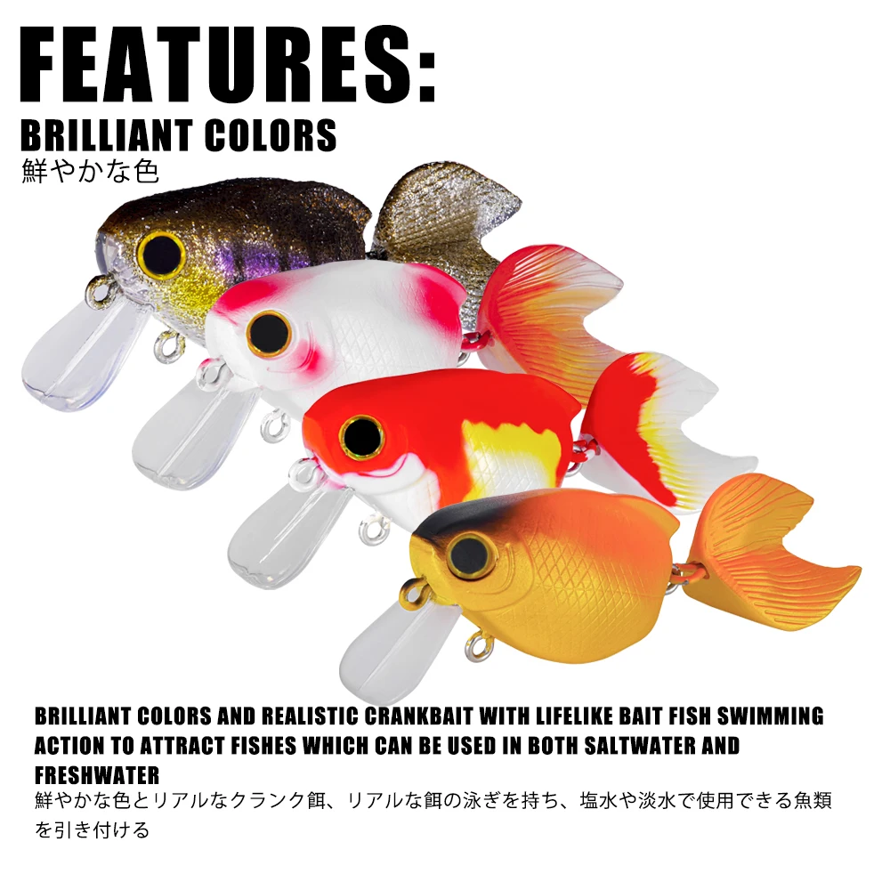 2023 pequeños Swimbaits flotantes 58mm 7,5g 0,1-0,5 m Goldfish para Lucio perca pesca Isca artificial Bass Crankbait superficie - imagen 5