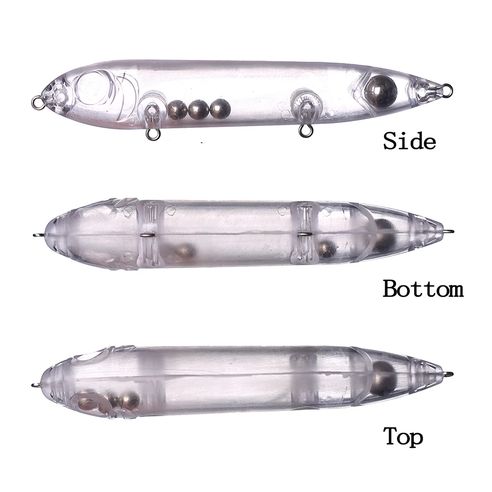 Chan'sHuang-Cebo en blanco sin pintar, cebo de 9,5 cm/13cm, sonajero de superficie, lápiz que camina el perro, aparejo de señuelo de pesca Artificial artesanal, 20 piezas - imagen 3