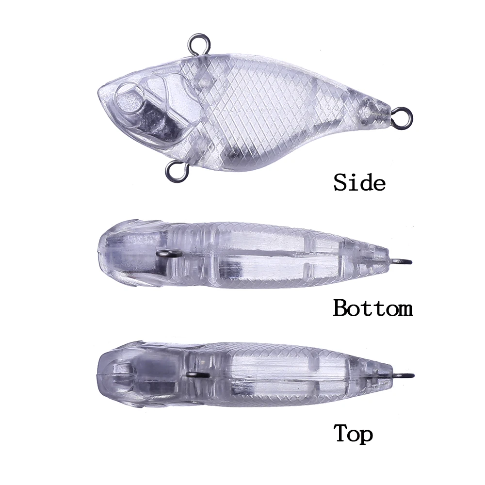 Chan'sHuang-Cebo en blanco sin pintar de 20 piezas, 40mm, 4g, sonajeros de vibración, Lipless Crankbaits, aparejos de señuelo de pesca artificiales hechos a mano - imagen 3