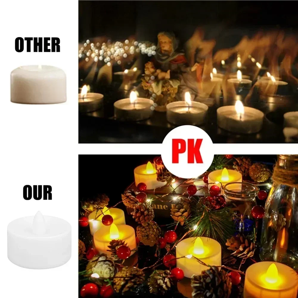 6 uds velas sin humo con Control remoto velas LED parpadeantes sin llama velas electrónicas luces de té para Navidad boda - imagen 4