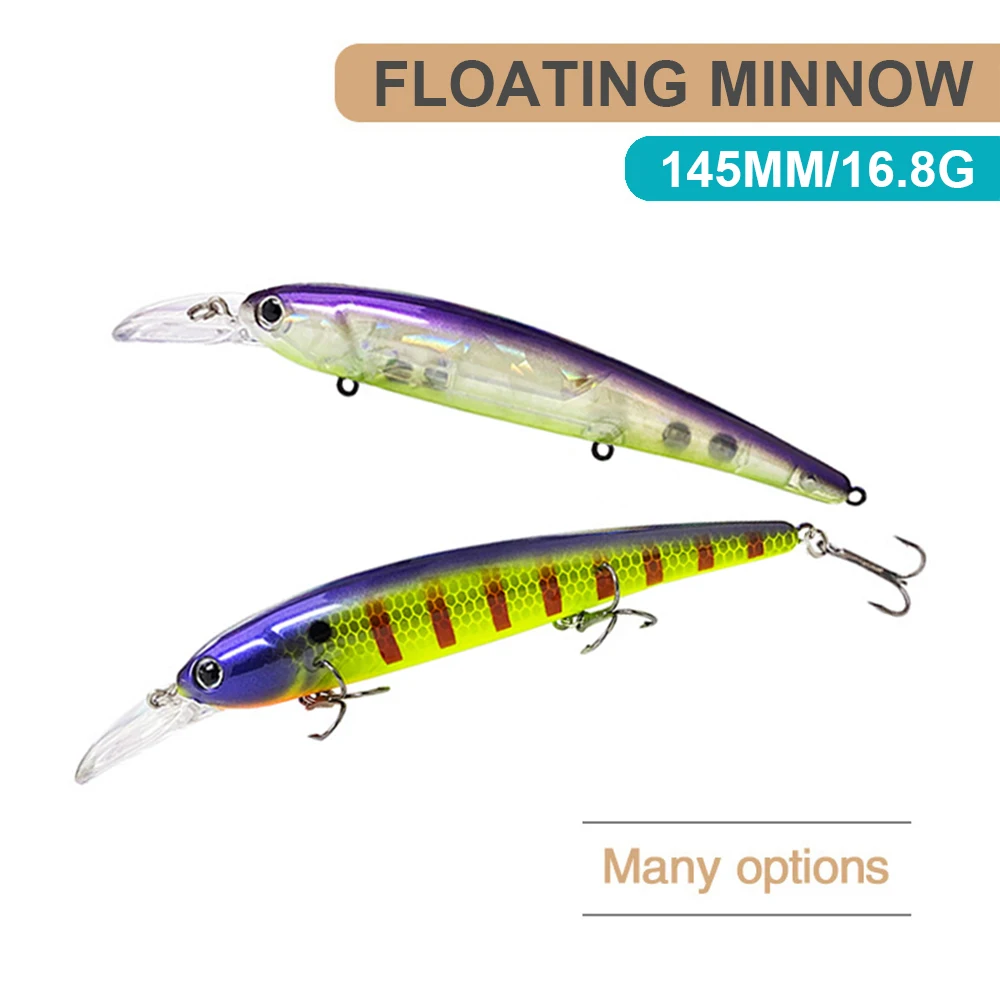 Jerkbait MN714 – Wobbler flotante, buceo profundo y lanzamiento largo
