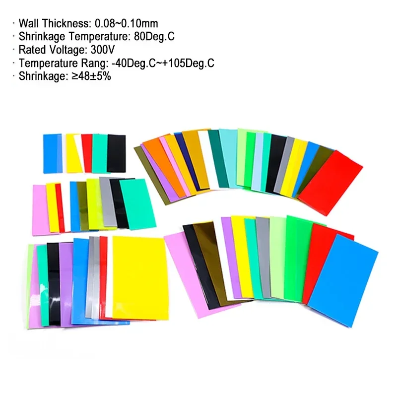 25-1000 Uds. Envolturas de batería precortadas 26650 Tubo termorretráctil de PVC caja de película de batería de envoltura termorretráctil aislada de contracción rápida - imagen 2