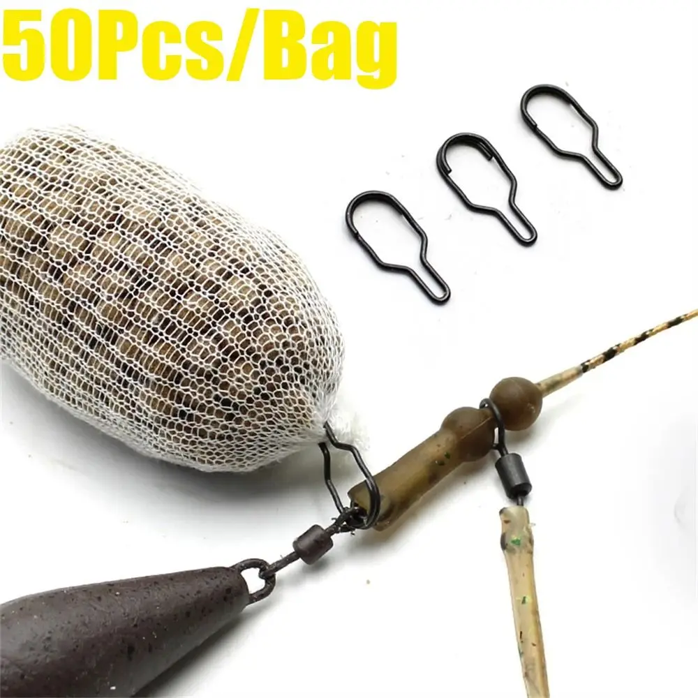 50 unids/pack caliente para herramienta de aparejo de pelo de carpa bolsa de PVA duradera Clip Clips de cebo accesorios de pesca de carpa suministros de alimentador de pesca - imagen 2