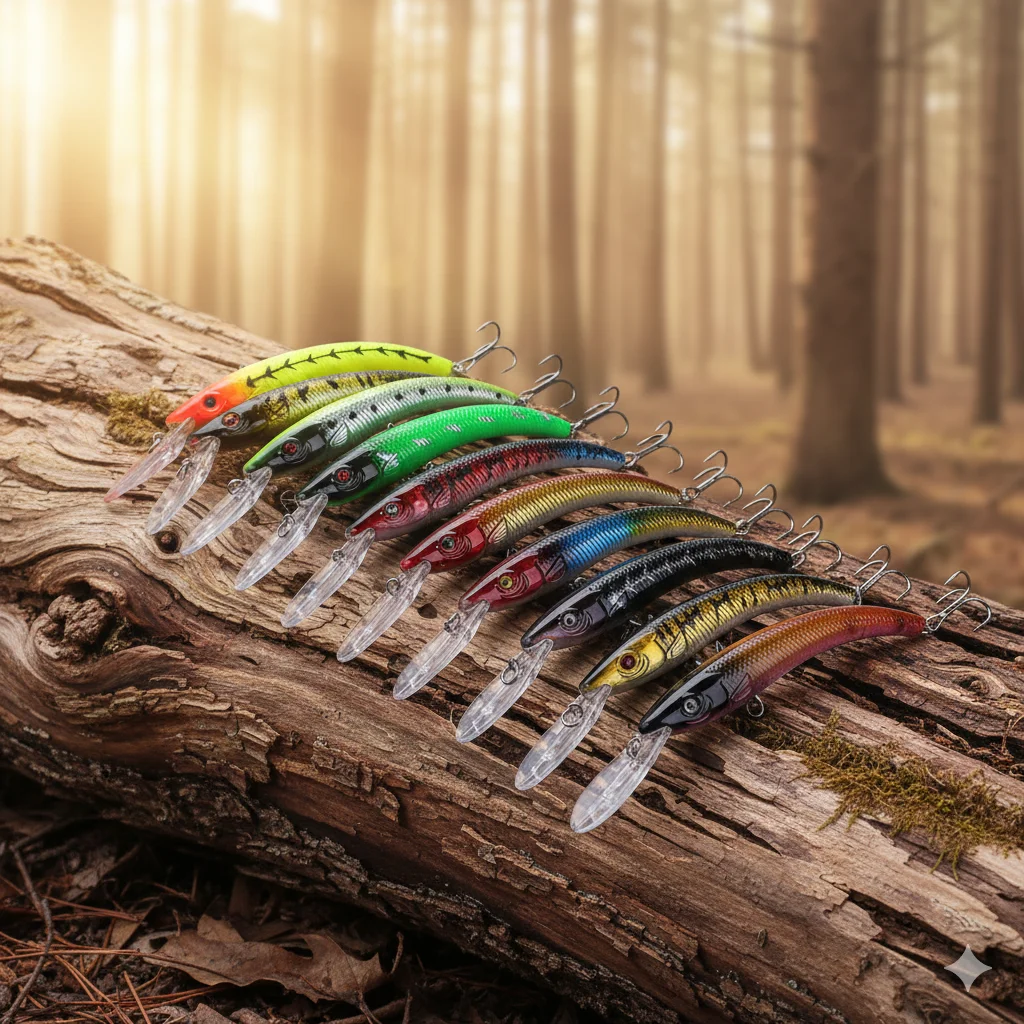 10 Piezas de Señuelos de Pesca de 15.5 cm y 16.3 g, Señuelo de Pesca de Agua Profunda, Cebo Artificial para Pesca de Lubina, Lucio, Muskie y Carpa