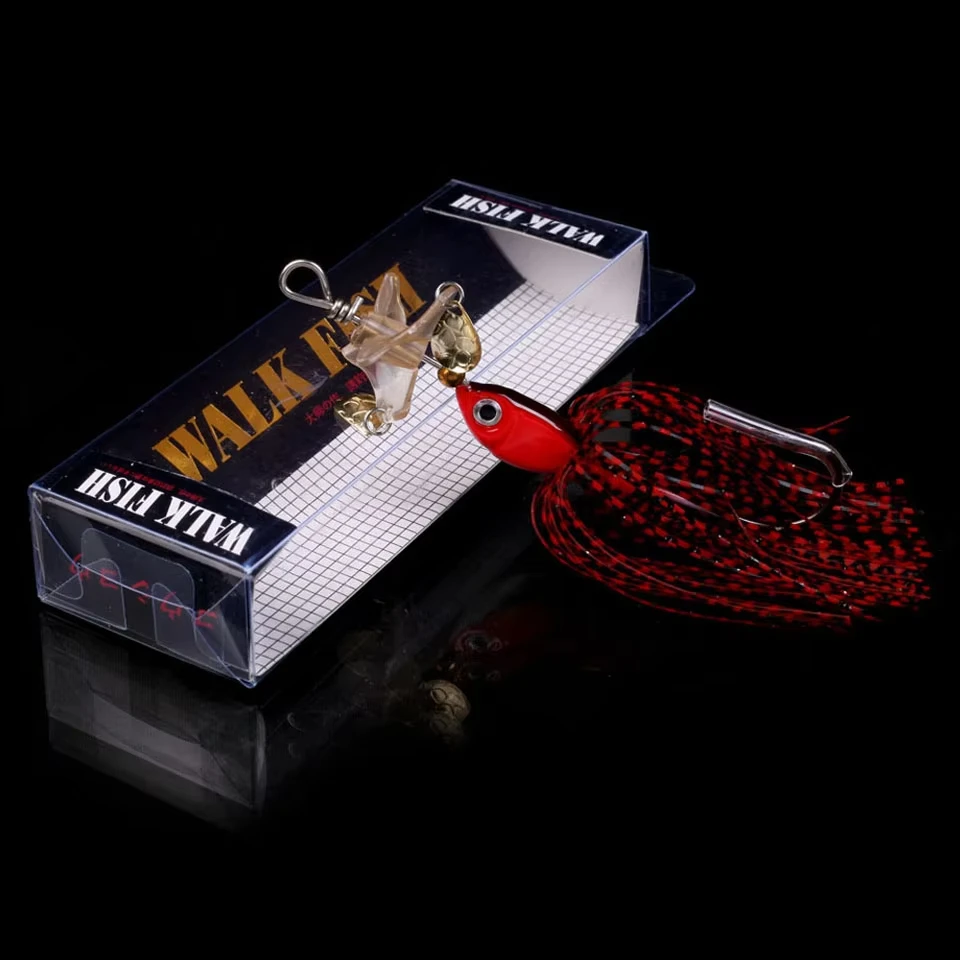 WALK FISH 19,1g Metal duro pesca Jig cabeza señuelos Spinner cebos hombre barbudo rotación compuesto lentejuelas alambre de silicona cebo falso - imagen 3